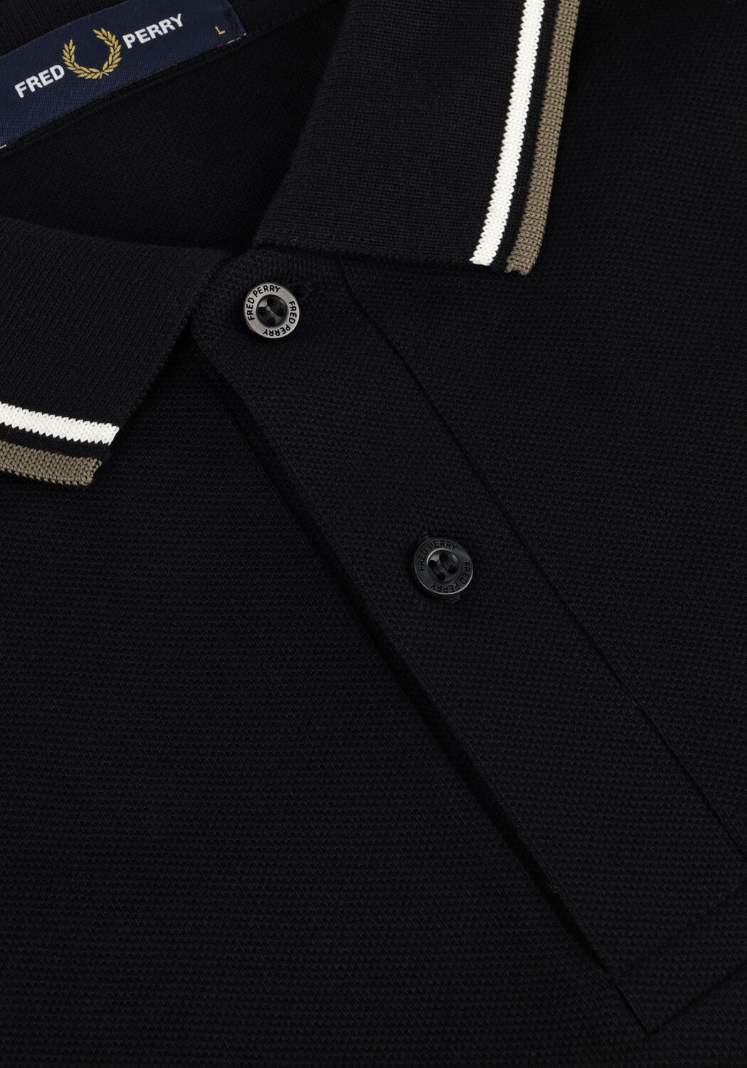 Zwarte FRED PERRY Polo TWIN TIPPED FRED PERRY SHIRT LONG SLEEVE - large