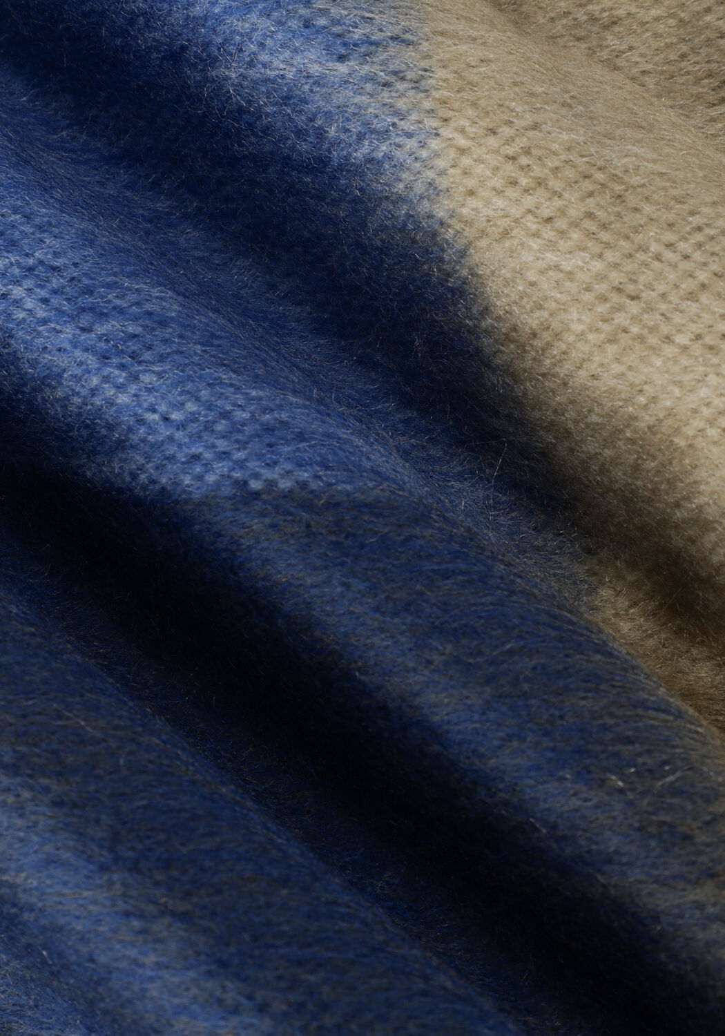 Blauwe ALPACA LOCA Sjaal SCARF BLOCKED - large