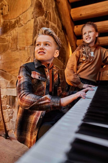 Bruine RETOUR Casual overhemd MATHEW - large