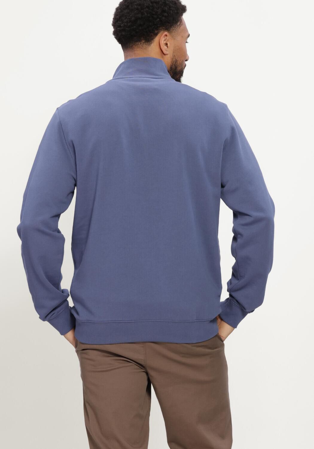 Blauwe LYLE & SCOTT Trui SUPERFINE QUARTER ZIP SWEATSHIRT - large