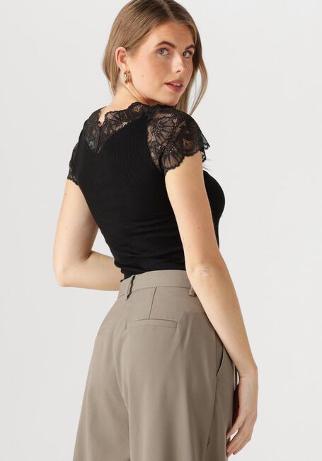Zwarte ROSEMUNDE Top BEATHA CAPSLEEVE - large