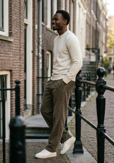 Beige SELECTED MEN Trui SLHRAI LS KNIT CREW NECK NOOS - large