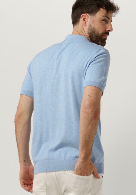 Lichtblauwe SELECTED HOMME Polo SLHBERG SS KNIT POLO NOOS - large