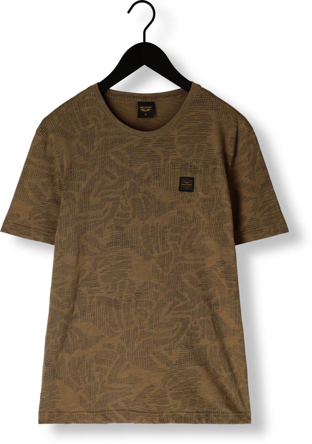 PME LEGEND Heren Polo's & T-shirts Short Sleeve R-neck Slub Jersey Aop Groen