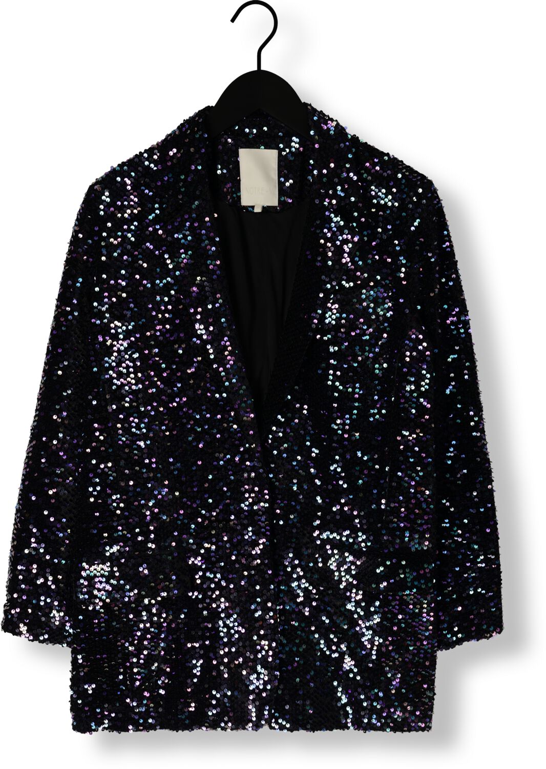 NOTRE-V Dames Blazers Nv-christine Glitter Velvet Blazer Zwart