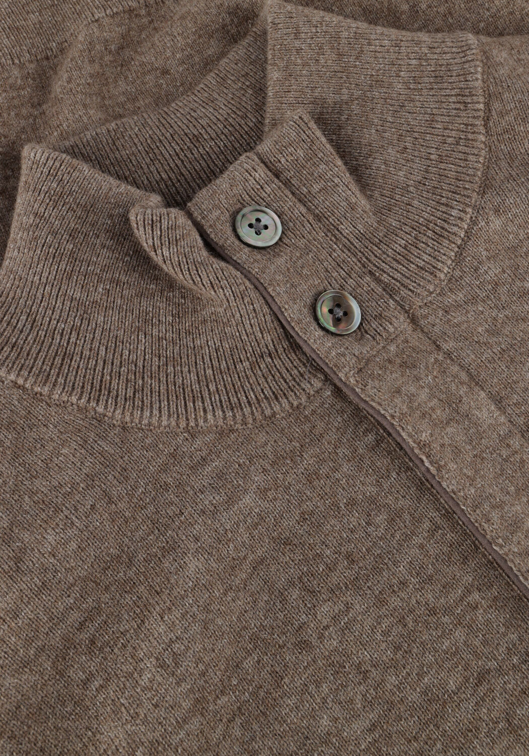 Bruine PROFUOMO Trui PULLOVER HALF ZIP BUTTON - large