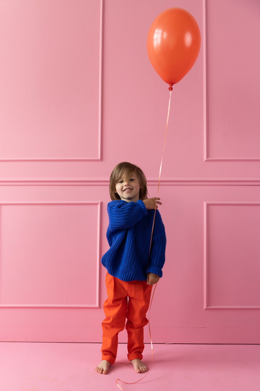 Blauwe YUKI KIDSWEAR Trui CHUNKY KNITTED SWEATER - large