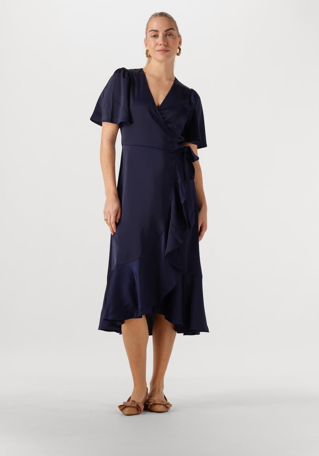 Y.A.S. Dames Jurken Yasthea Midi Wrap Dress Donkerblauw