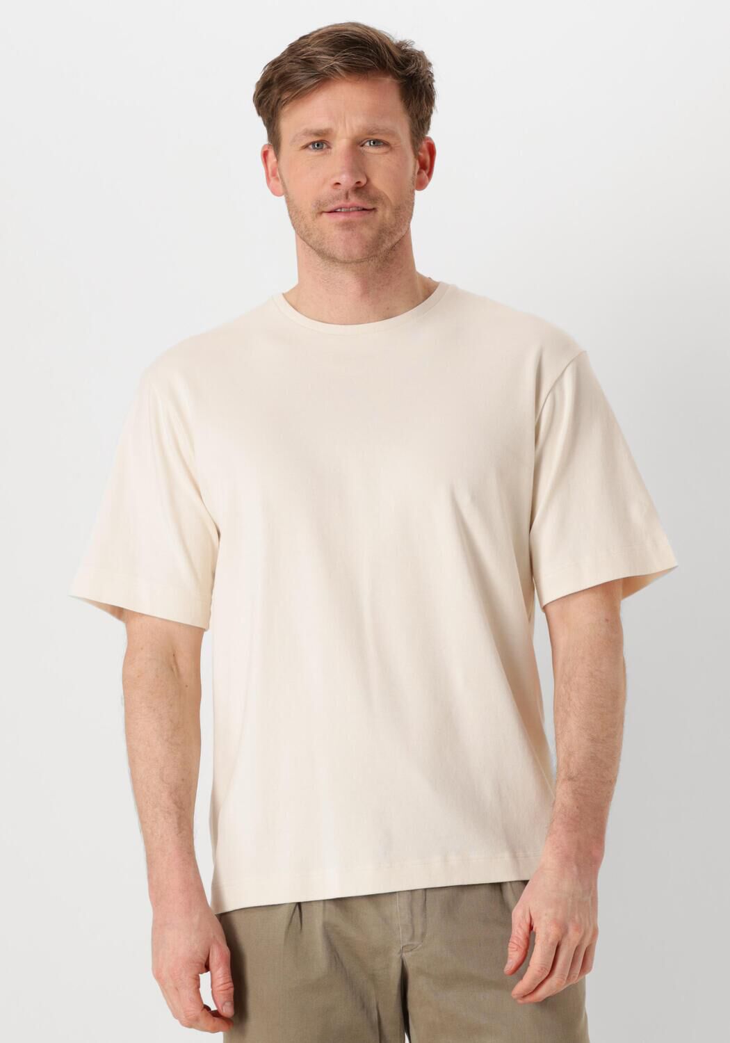 PROFUOMO Heren Polo's & T-shirts T-shirt Crewneck Oversized Ss Ecru