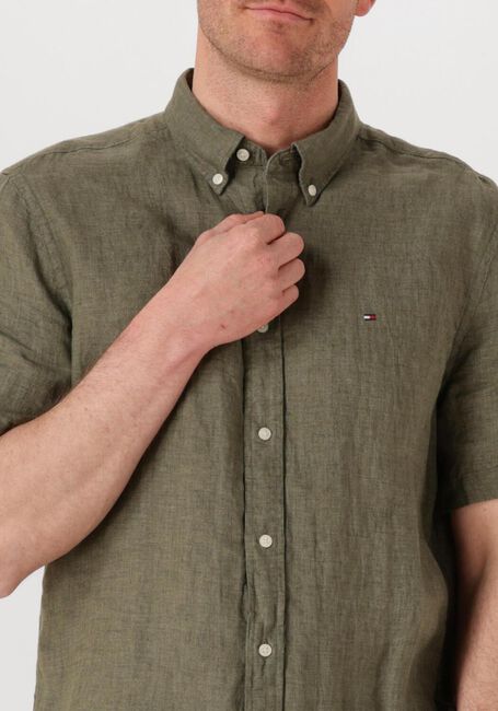 Groene TOMMY HILFIGER Casual overhemd PIGMENT DYED LINEN RF SHIRT S/S - large