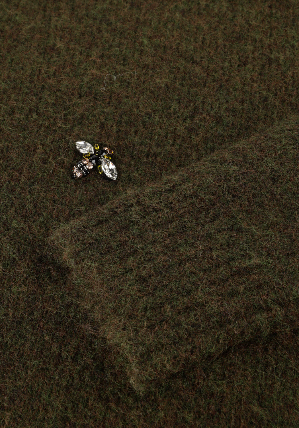 Donkergroene SUMMUM Trui EMBELLISHED SWEATER COZY MELANGE KNIT - large