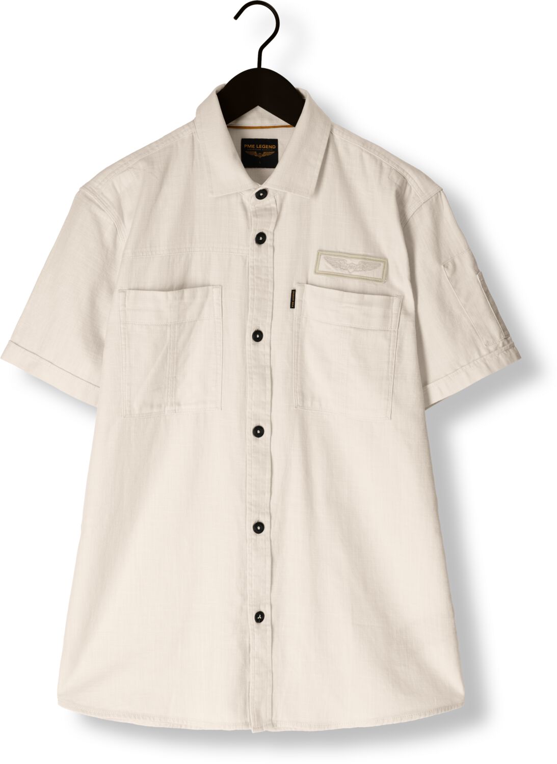 PME LEGEND Heren Overhemden Short Sleeve Shirt Ctn Slub Beige