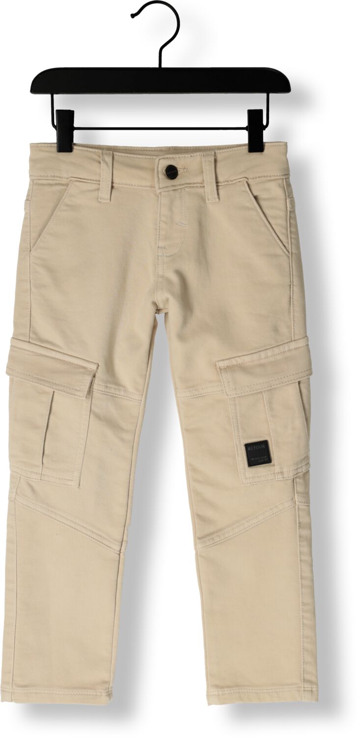 Retour Jeans tapered cargo broek beige
