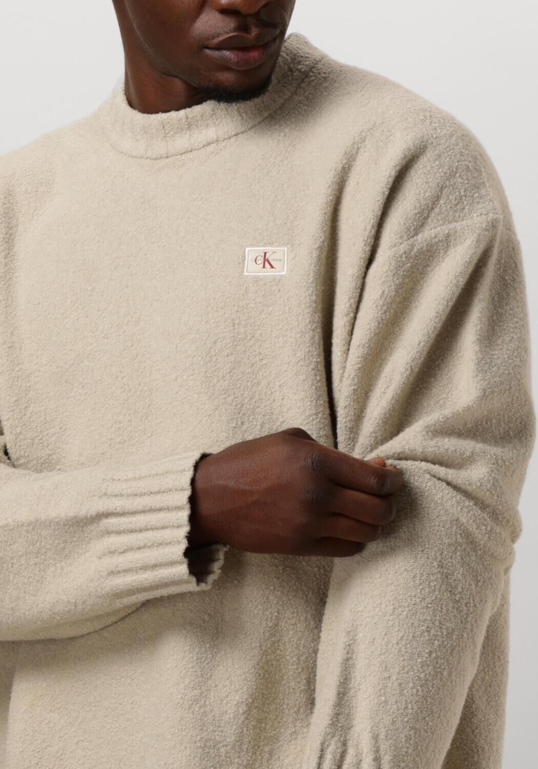 CALVIN KLEIN Heren Truien & Vesten Boucle Boxy Sweater Beige
