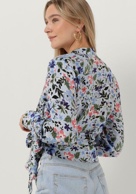 Lichtblauwe OBJECT Top OBJRIGA L/S WRAP TOP - large