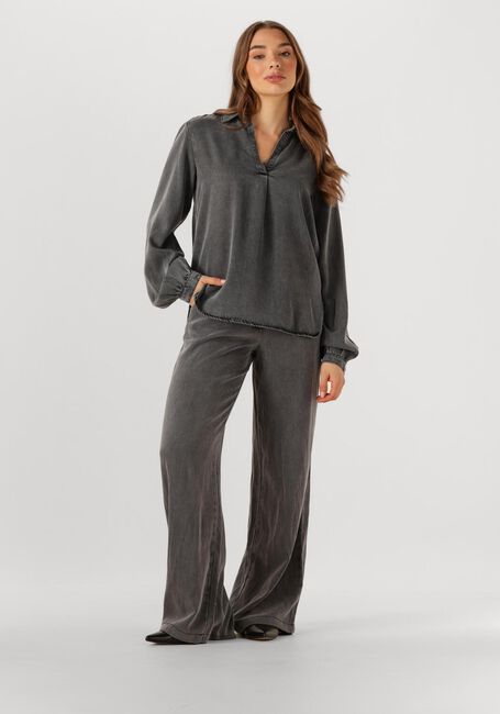 Donkergrijze SIMPLE Wijde broek WV-TENCEL-TWILL-25-3 - large
