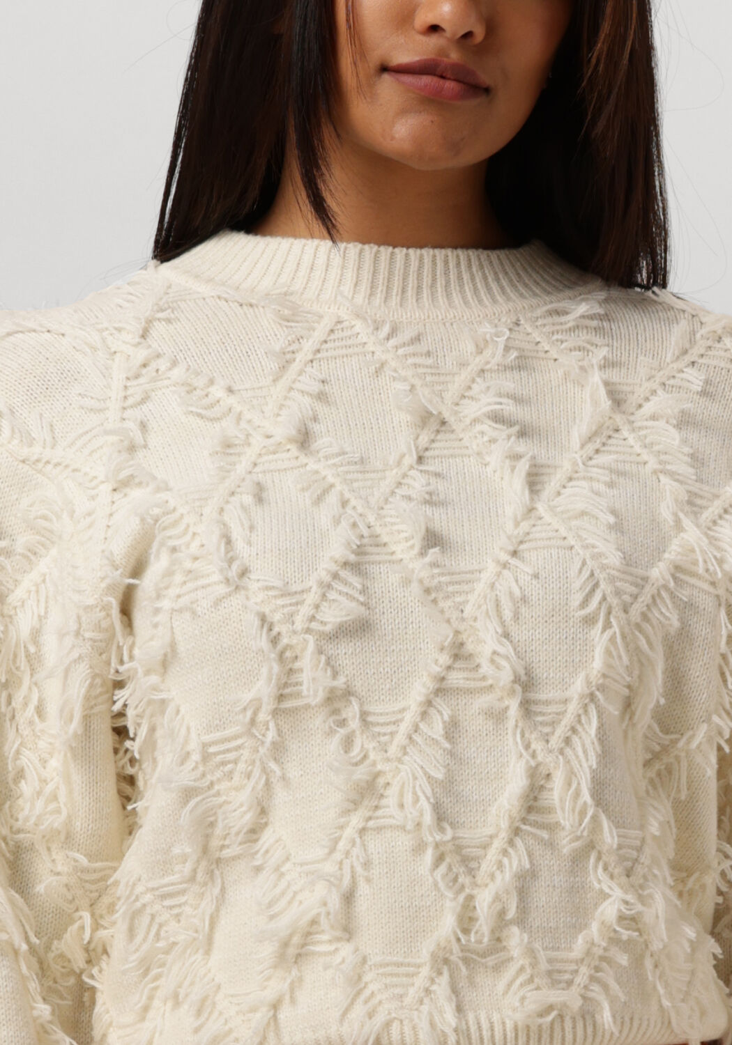 SECOND FEMALE Dames Truien & Vesten Carli Knit O-neck Gebroken Wit