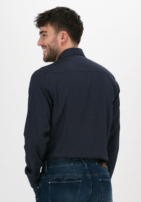 Donkerblauwe VANGUARD Casual overhemd LONG SLEEVE SHIRT PRINT ON POW - large