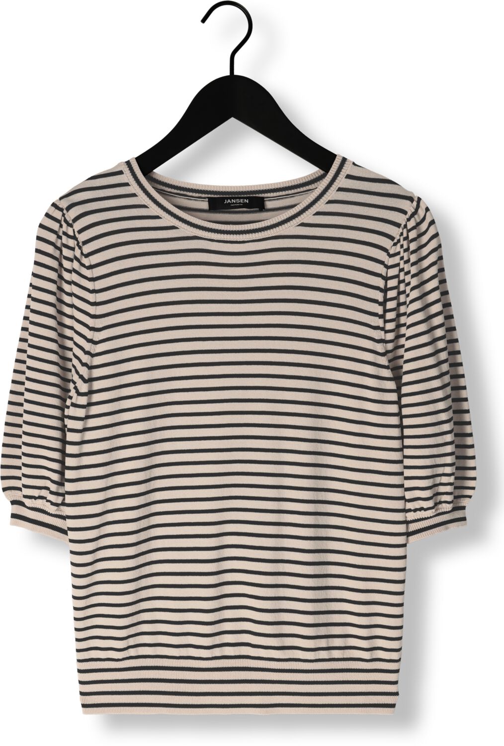JANSEN AMSTERDAM Dames Tops & T-shirts K136 Knit Top 3 4 Sleeve Zwart