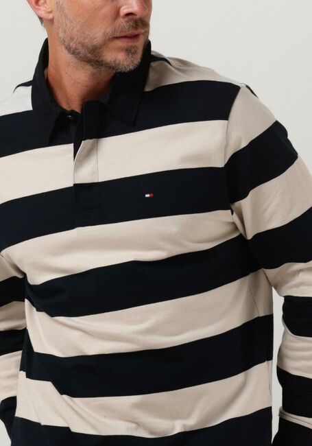 Blauw/wit gestreepte TOMMY HILFIGER Polo NEW PREP STRIPE RUGBY - large