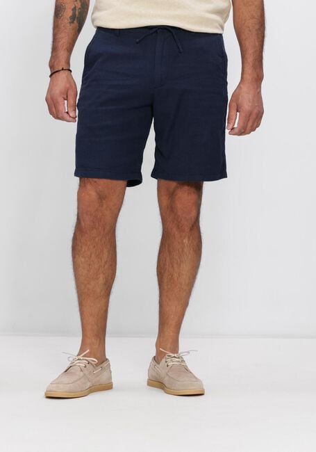 Donkerblauwe SELECTED MEN Korte broek SLHREGULAR-BRODY LINEN BLD SHORTS NOOS - large