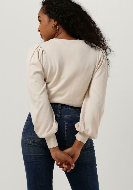 Ecru SUMMUM Trui PUFFY SLEEVE SWEATER BASIC KNIT (7S550) - large