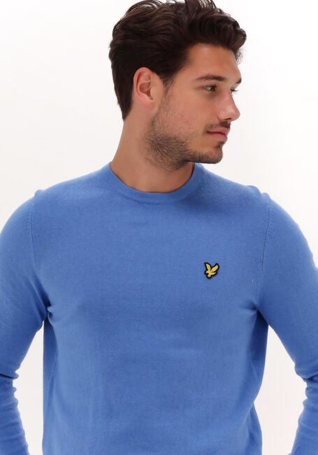 Blauwe LYLE & SCOTT Trui COTTON MERINO CREW JUMPER - large