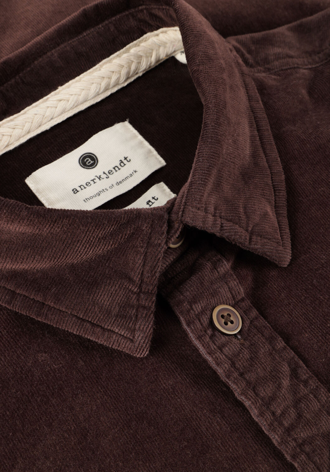 Bruine ANERKJENDT Casual overhemd AKLEIF SOLID CORD SHIRT - large