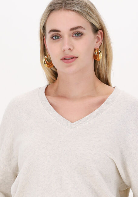 Gebroken wit 10DAYS Sweater V-NECK SWEATER FLEECE - large