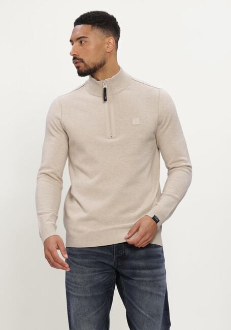 Beige BUTCHER OF BLUE Trui CLIFDEN HALFZIP - large