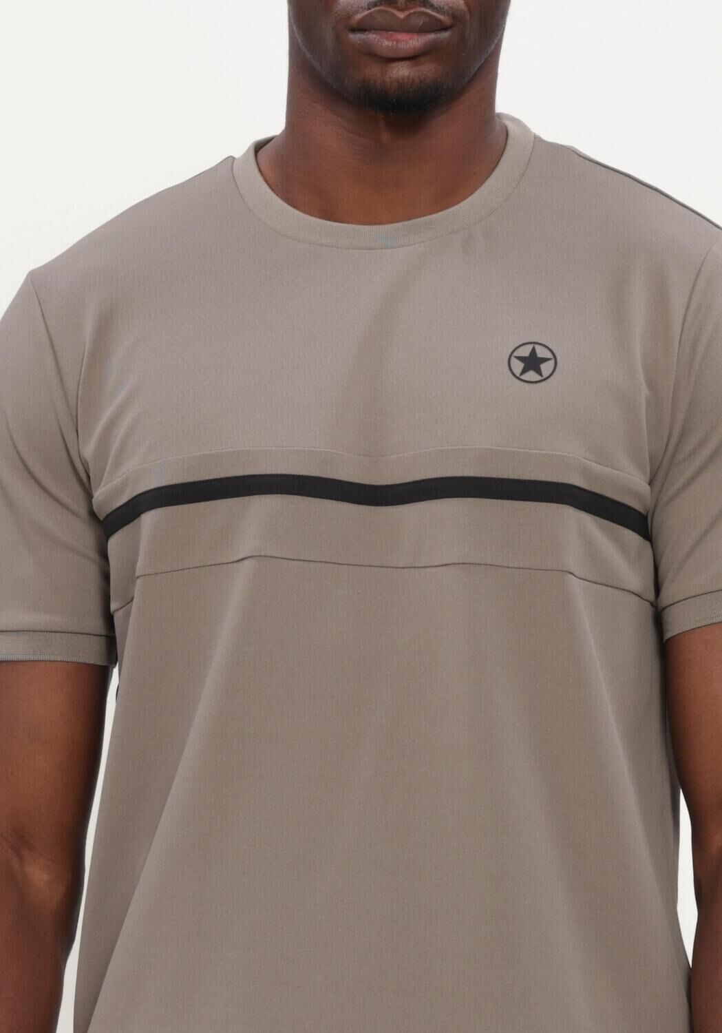 AIRFORCE Heren Polo's & T-shirts Nova Stipe T-shirt Taupe