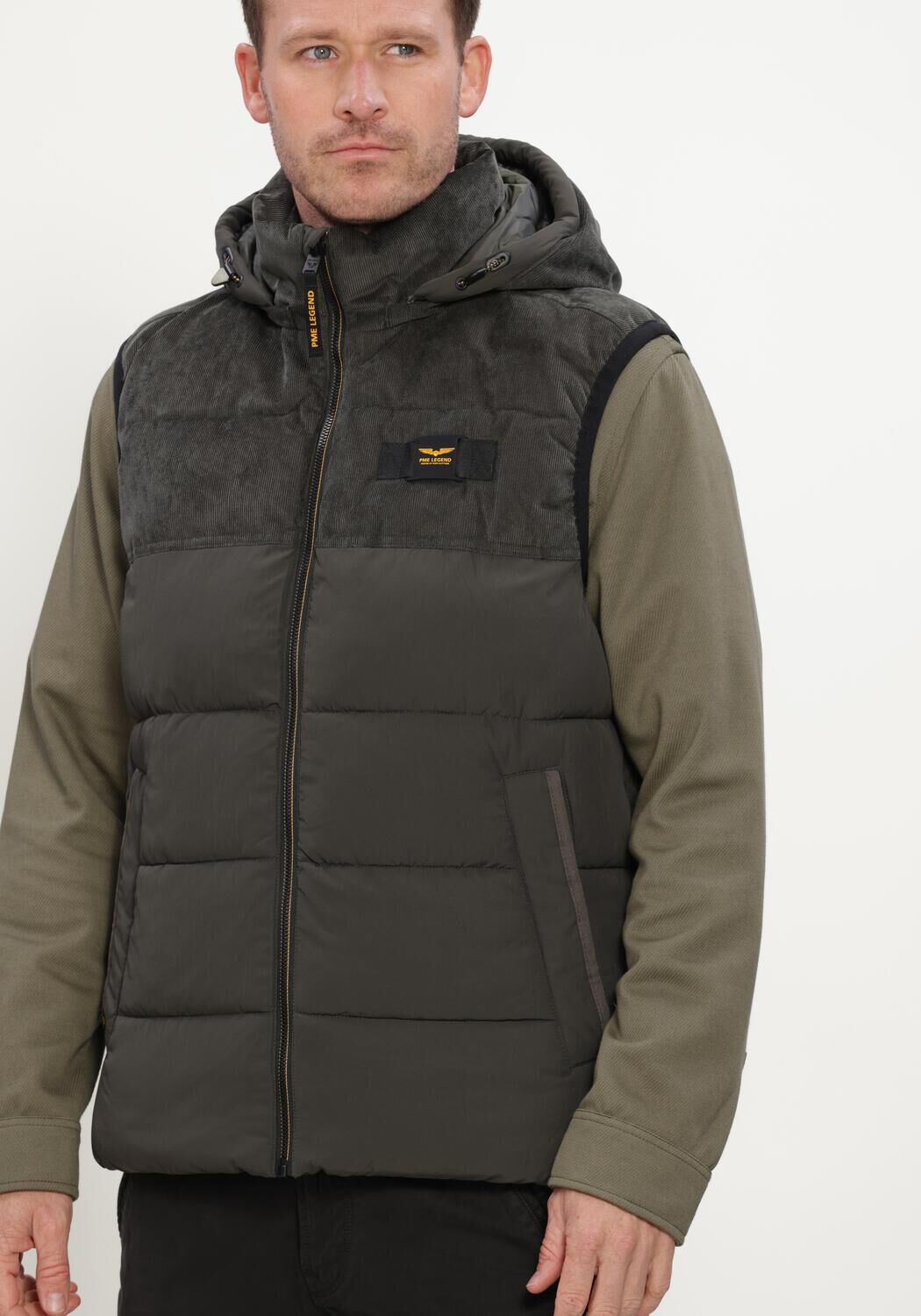 Donkergroene PME LEGEND Bodywarmer BODYWARMER GOBBLER BW MIX FABRIC - large