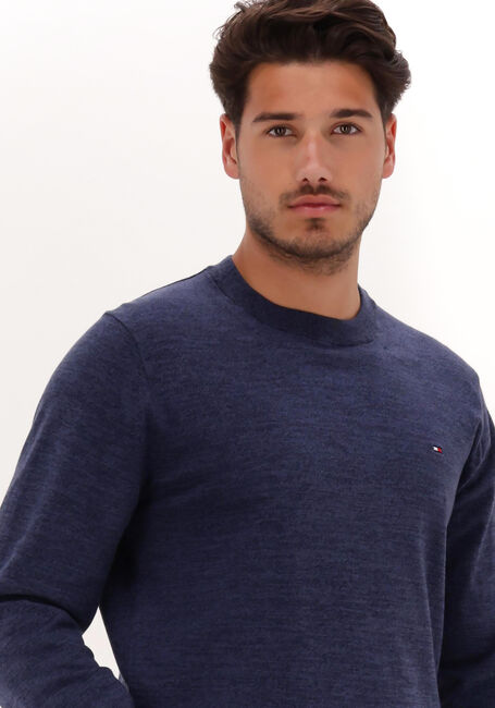 Donkerblauwe TOMMY HILFIGER Trui TIPPED PIMA CTN MOULINE C-NK - large