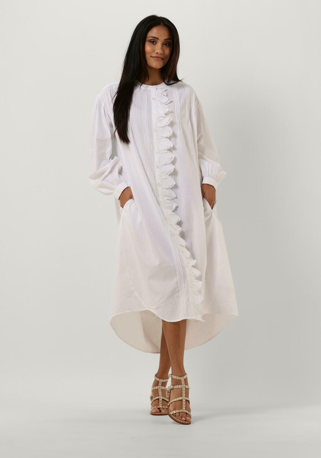 witte semicouture midi jurk cindy