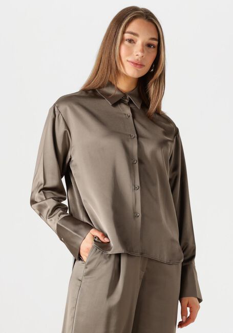 Bruine WITHBLACK Blouses WBLMILAN SATEEN LS SHIRT - large