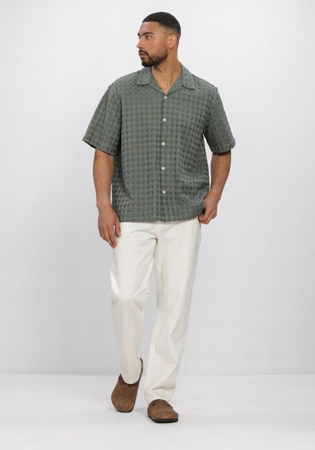 Groene SELECTED MEN Overhemden SLHRLXMONTY TEXTURE SS SHIRT - large