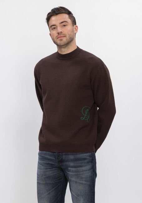 Bruine DSTREZZED Trui DS_PERCY MOCKNECK - large