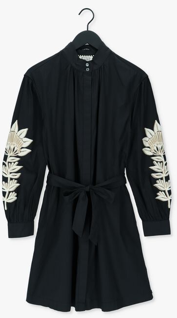 Zwarte SCOTCH & SODA Mini jurk COTTON EMBROIDERED SHIRT DRESS - large
