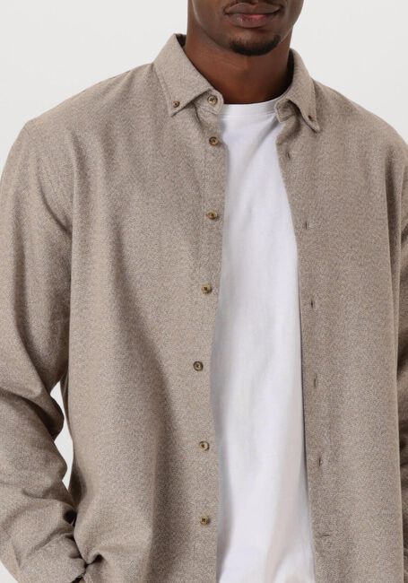 Beige SELECTED HOMME Casual overhemd SLHREGNOAG MIX BDWN LS SHIRT CAMP - large