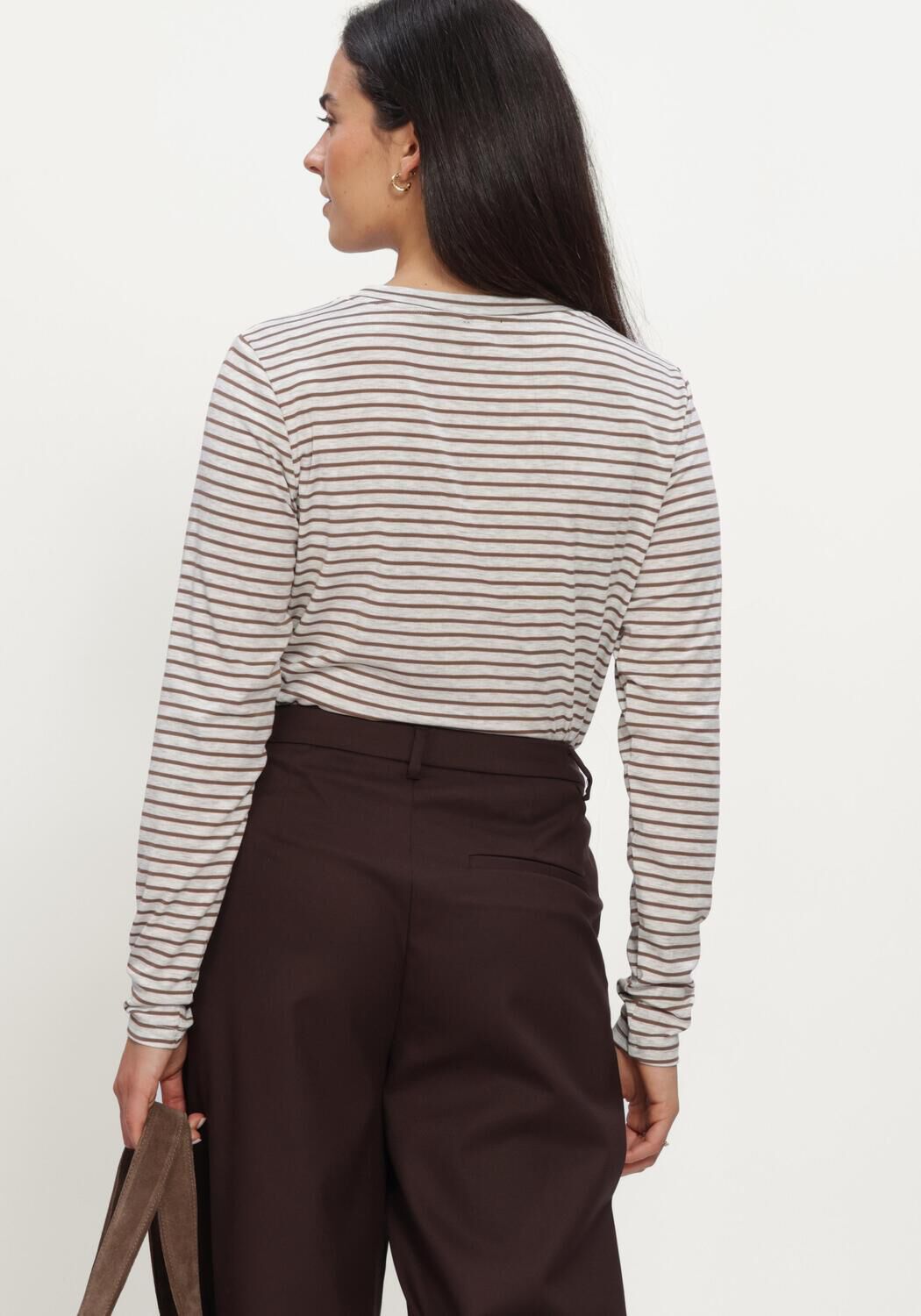 AIMEE THE LABEL Dames Tops & T-shirts Zenolucaw6 Striped Ls Zand