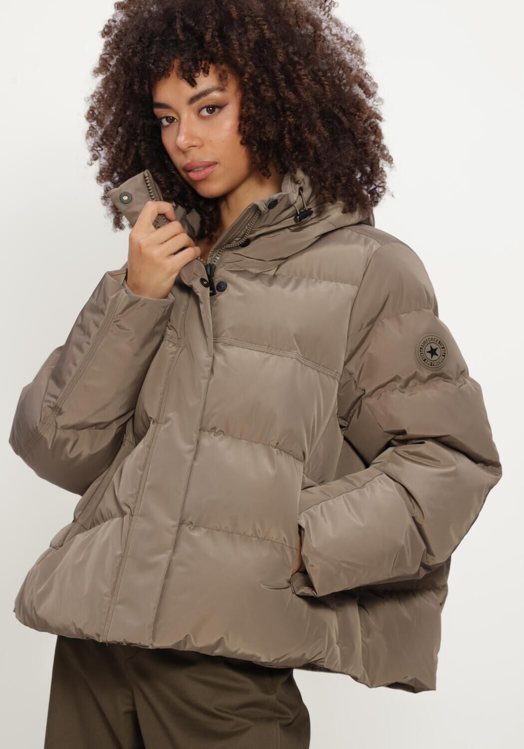 Taupe AIRFORCE Gewatteerde jas CARLY JACKET - large