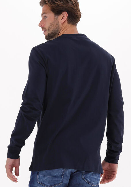 Donkerblauwe LYLE & SCOTT T-shirt MOCK NECK LONG SLEEVE TSHIRT - large