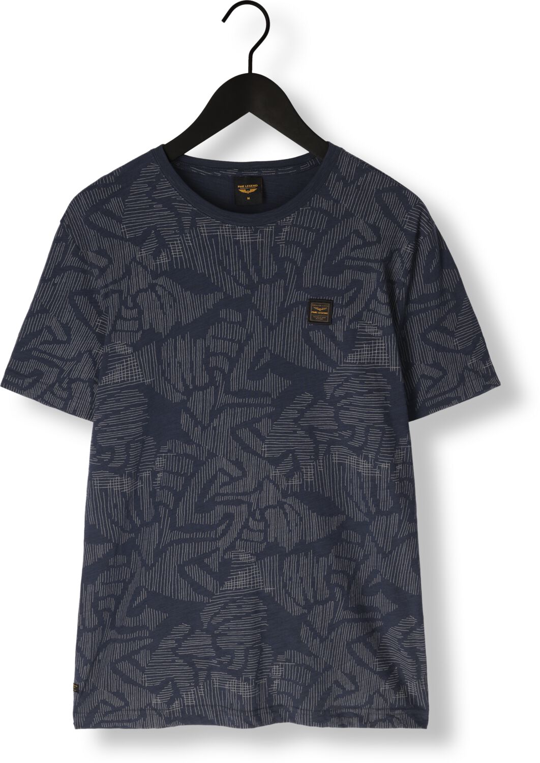PME LEGEND Heren Polo's & T-shirts Short Sleeve R-neck Slub Jersey Aop Blauw