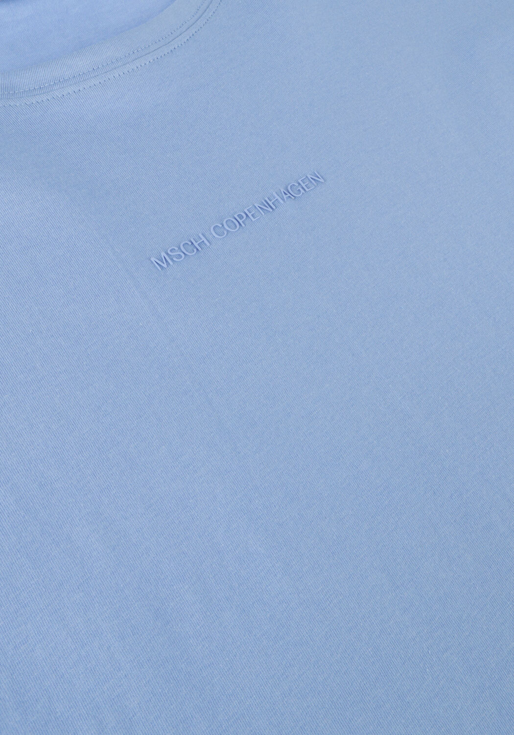 Lichtblauwe MSCH COPENHAGEN T-shirt MSCHTERINA ORGANIC SMALL LOGO TEE - large