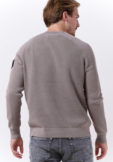 Taupe CALVIN KLEIN Sweater MONOLOGO BADGE SWEATER - large