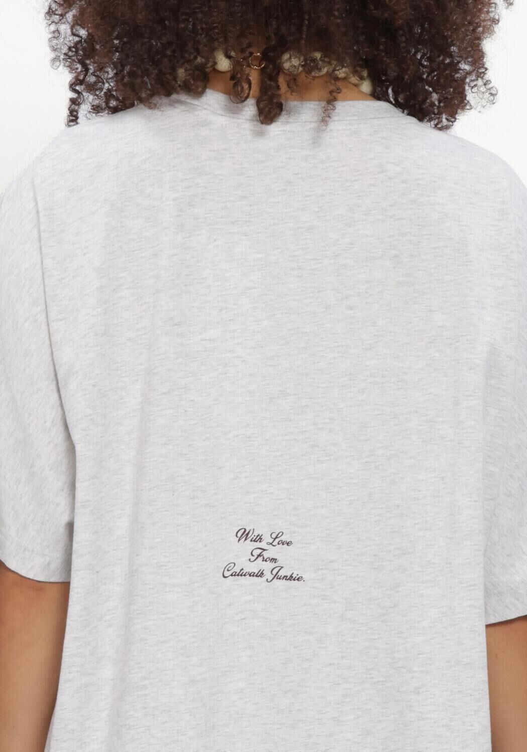 Lichtgrijze CATWALK JUNKIE T-shirt OVERSIZED GRAPHIC TSHIRT - large