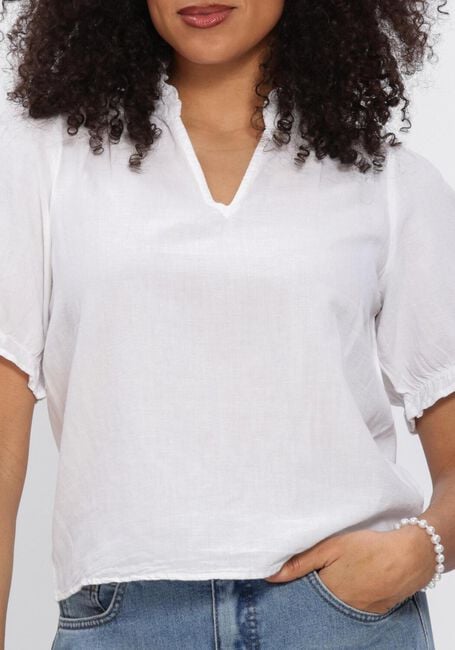 Witte NEO NOIR Top ODESA LINEN BLOUSE - large