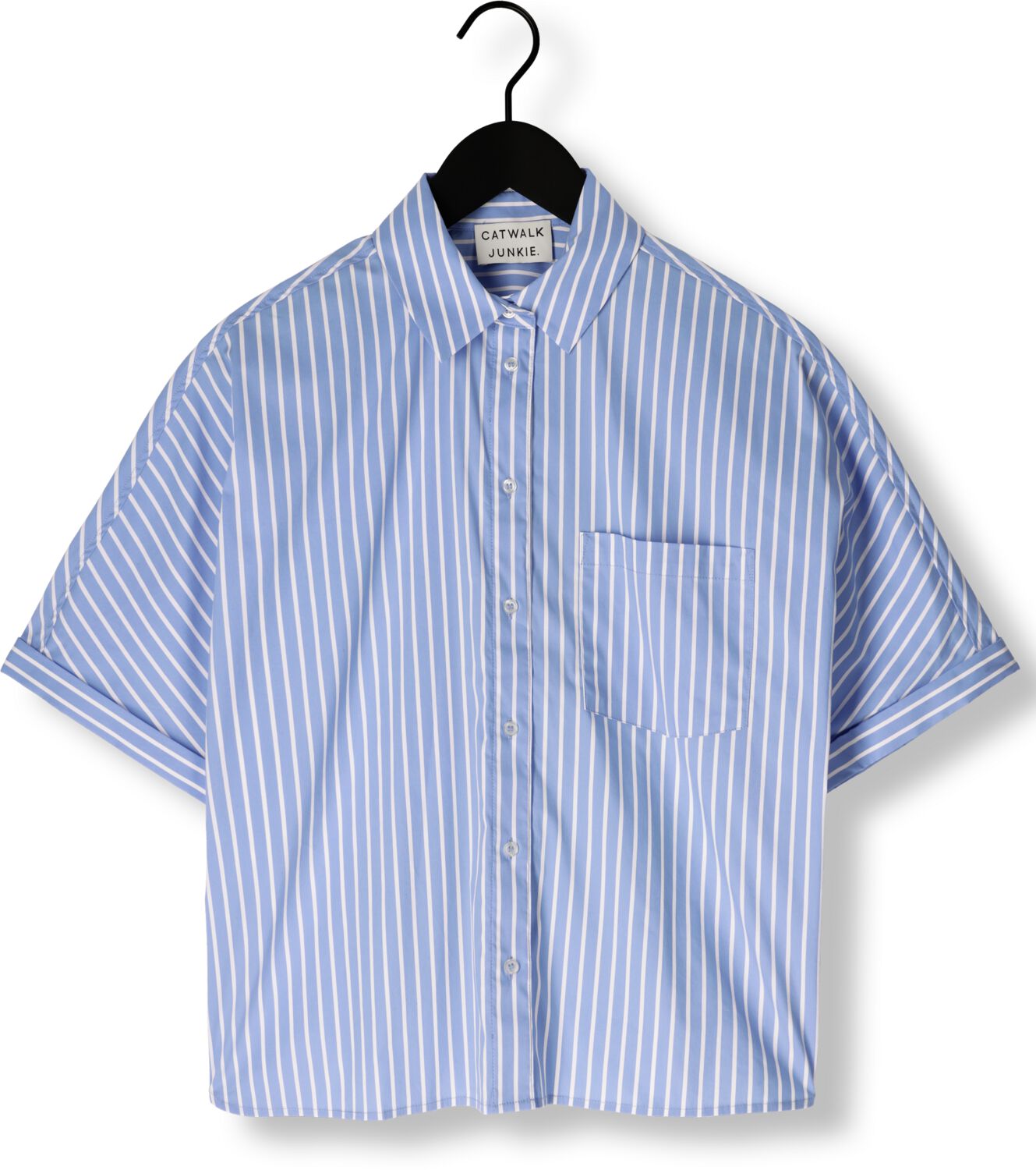 CATWALK JUNKIE Dames Blouses Short Sleeve Blouse With Graphic Blauw
