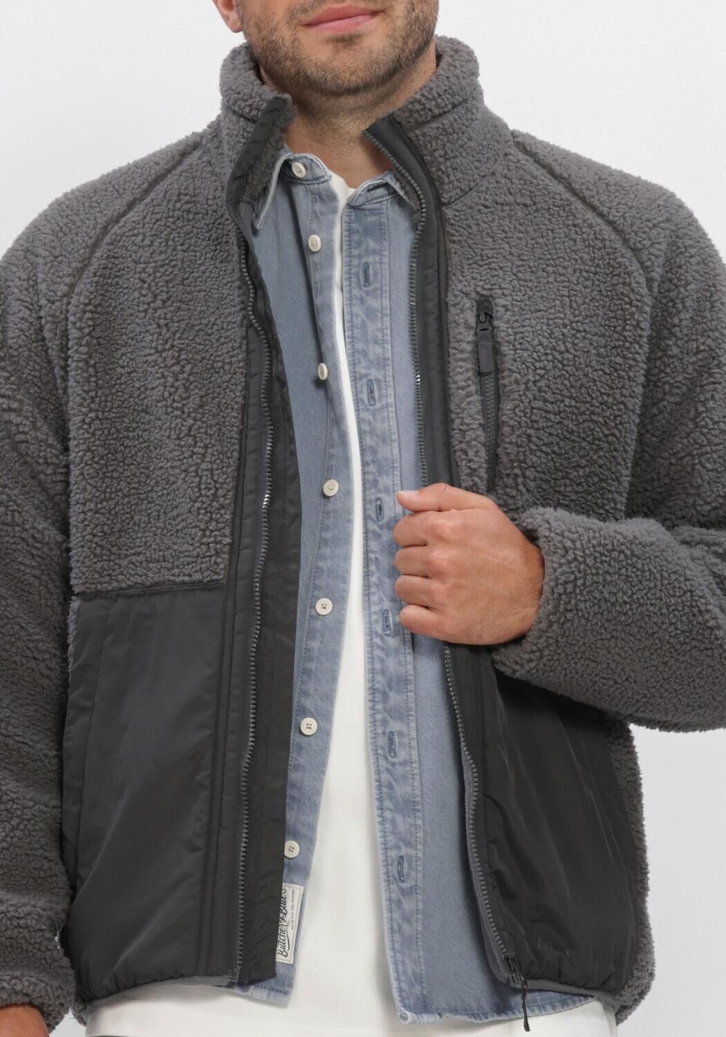 Donkergrijze BUTCHER OF BLUE Trui REESE FLEECE JACKET - large