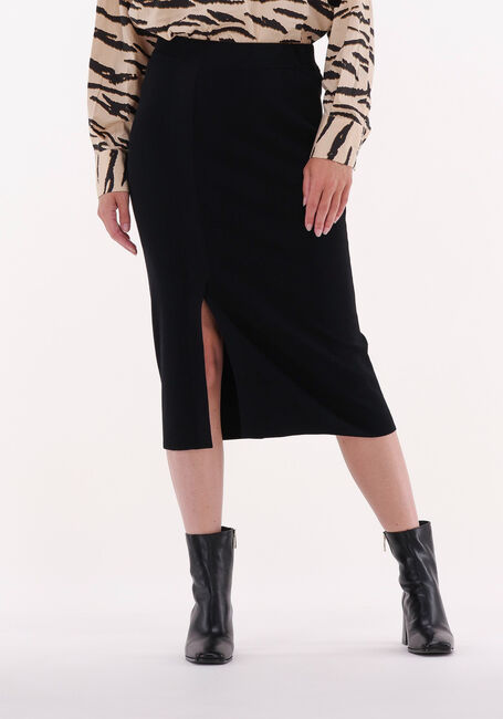 Zwarte SECOND FEMALE Midirok MENTHINA KNIT SKIRT - large